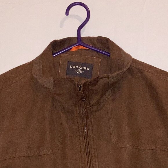 Dockers Men’s Brown Bomber Style Jacket – Size Large - Picture 7 of 11